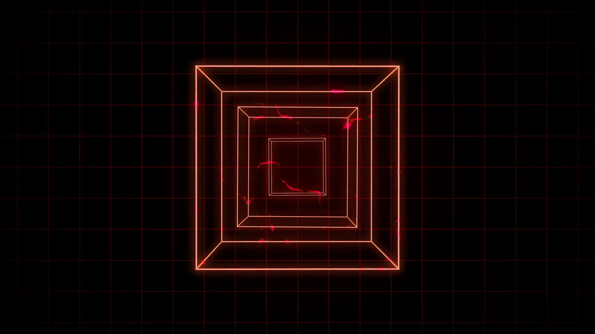 Red Retro Computer Graphics Cube