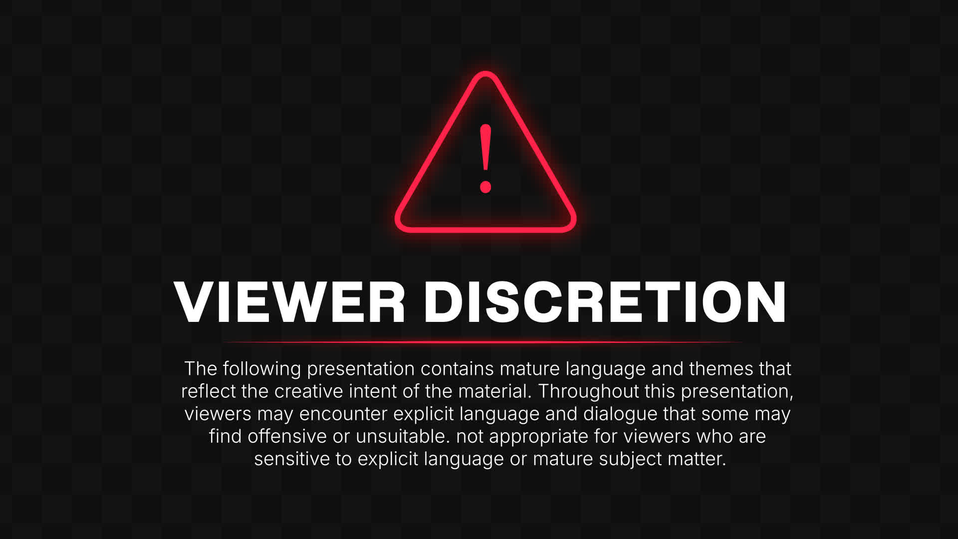 Red Warning Symbol With Viewer Discretion Alert