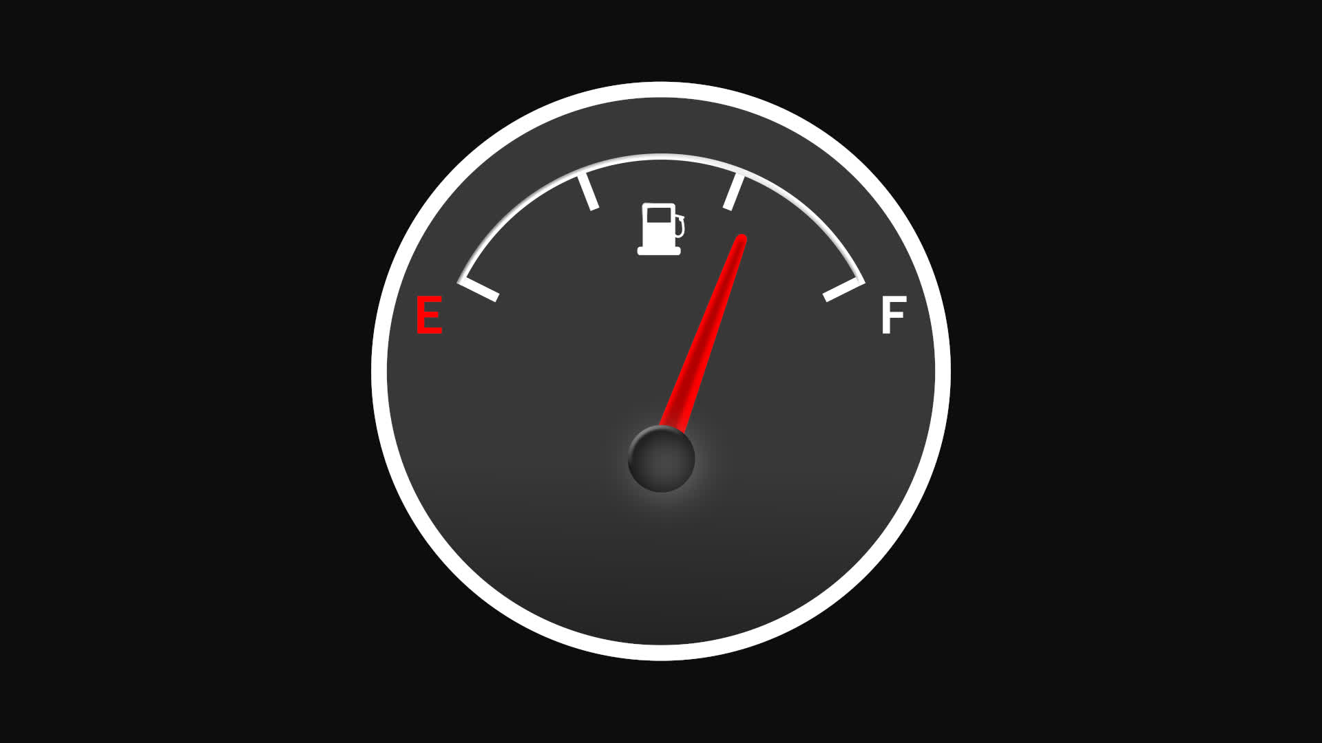 Retro Black Fuel Meter Gauge