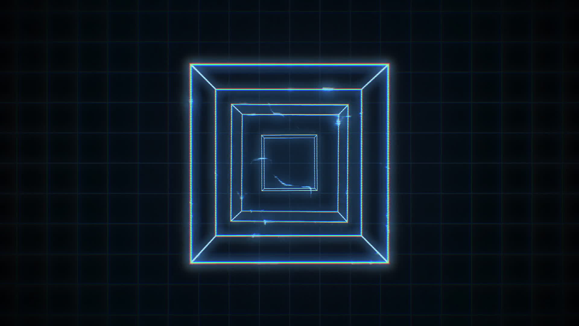Retro Digital Blue Computer Graphics Cube