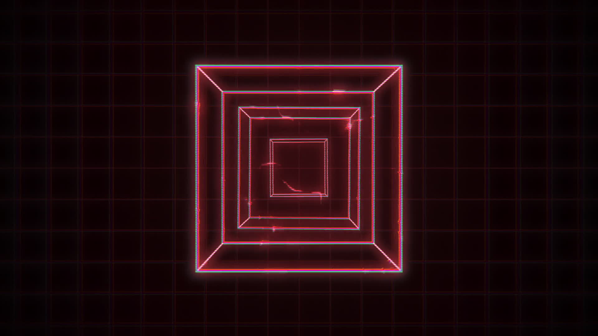 Retro Digital Red Computer Graphics Cube