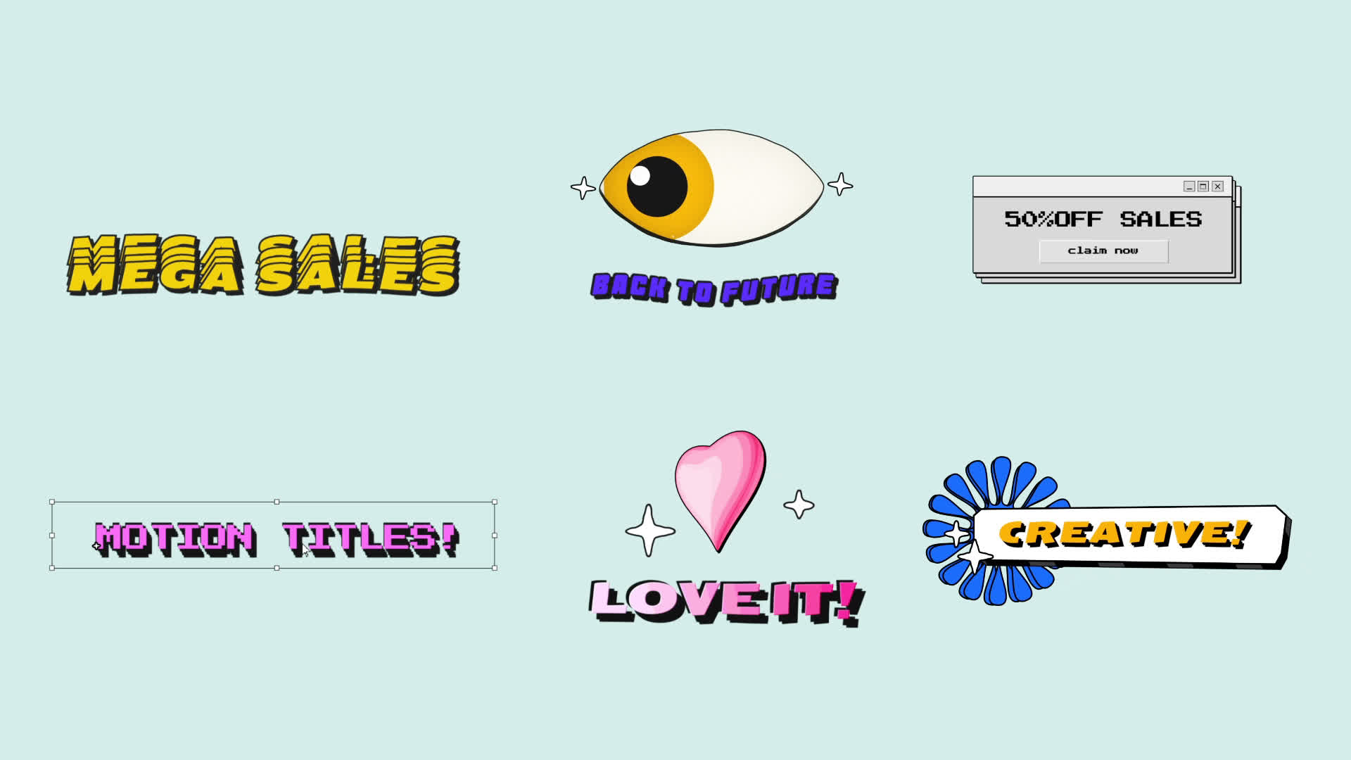 Retro Fun Titles Pack Bright
