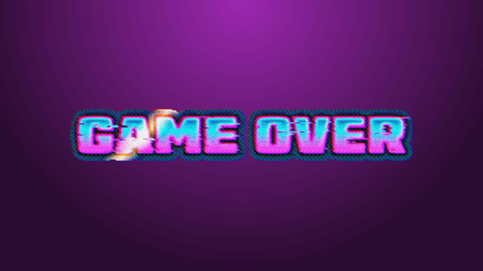 Retro Pink And Blue Game Over"