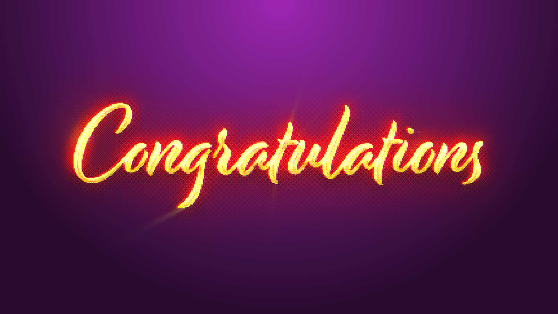 Pixel Video Game Congratulations