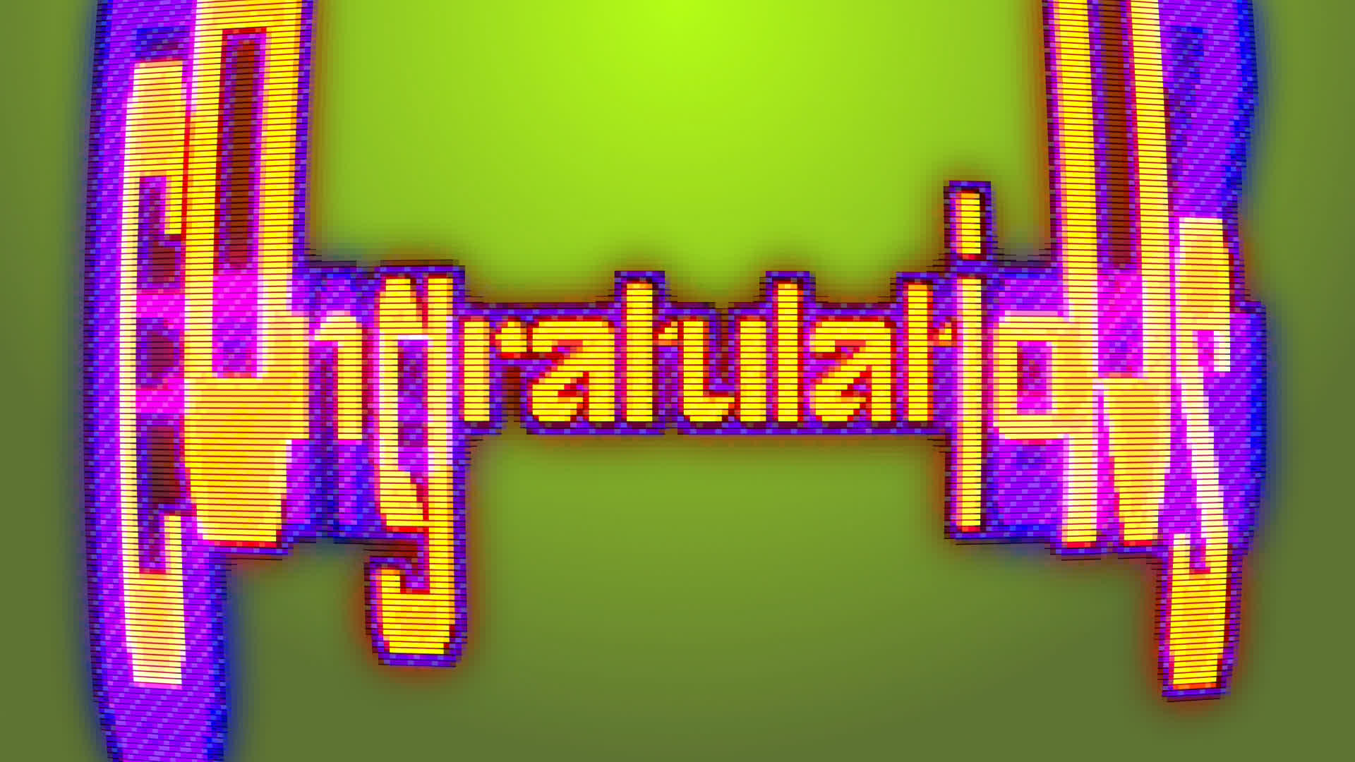 Retro Warp Video Game Congratulations