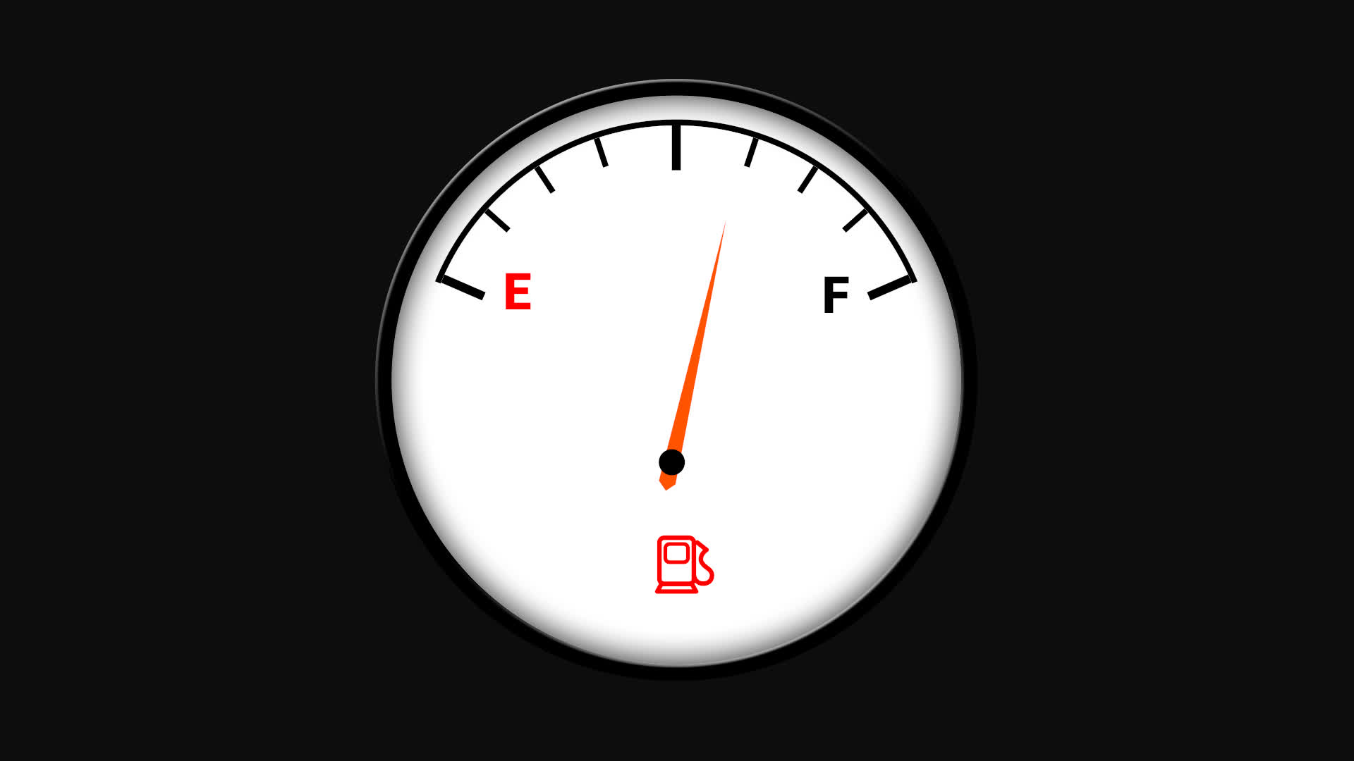 Retro White Fuel Meter Gauge