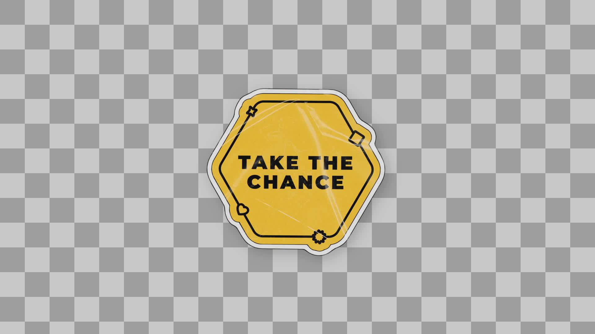Riveted Yellow Chance Sign Sticker