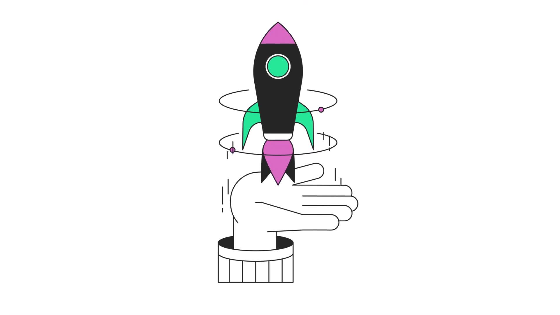 Rocket Launch Supporting Character Hand