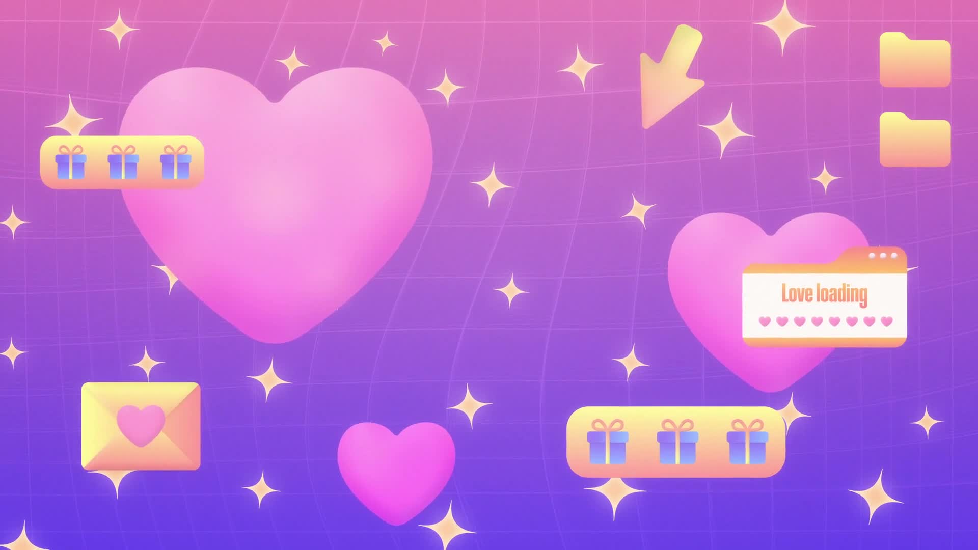 Romantic Hearts Animation Background