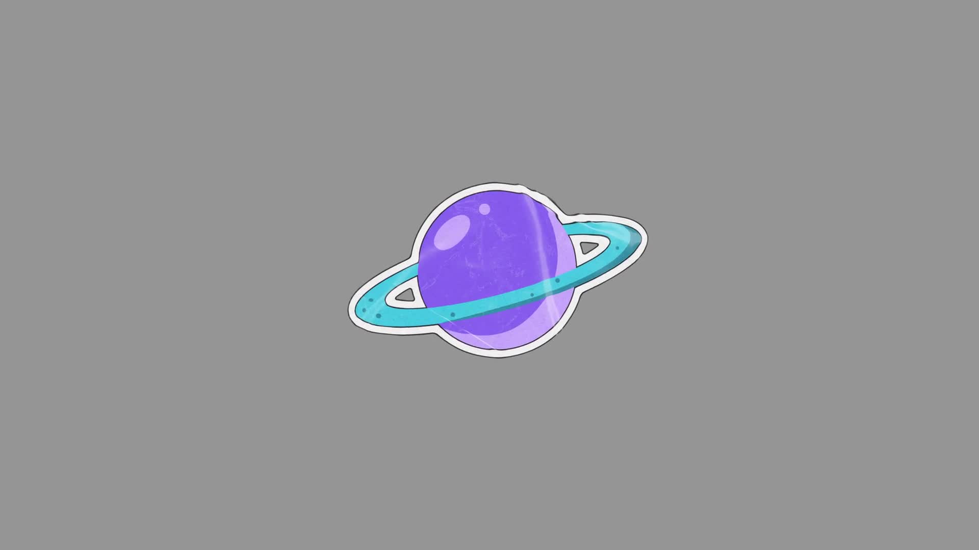 Rotating Purple Ringed Planet On Transparent Background On Alpha