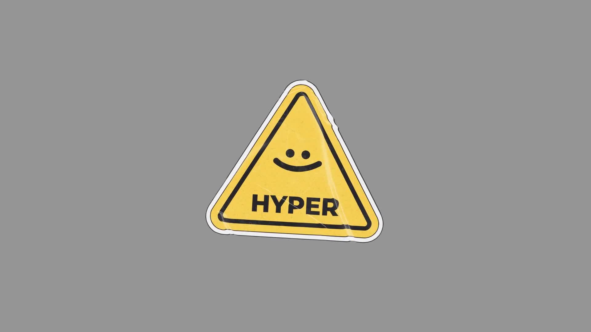 Rotating Yellow Hyper Warning Sign On Transparent Background On Alpha
