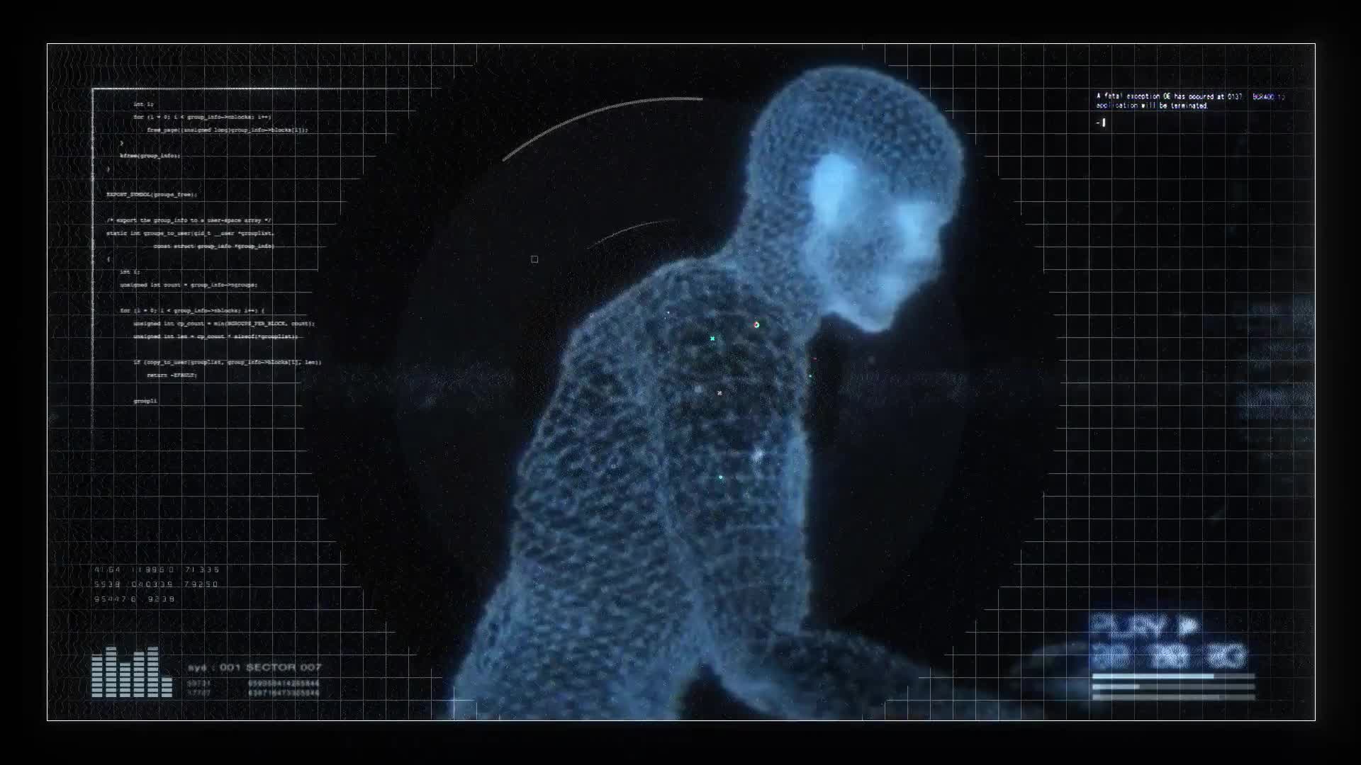 Running Figure Digital Data Screen