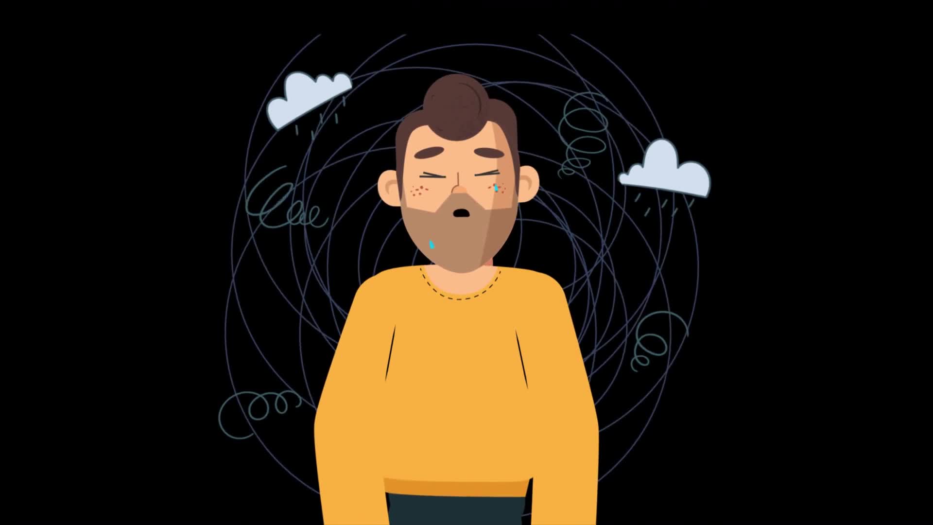 Sad Man with Disturbed Thoughts On Alpha