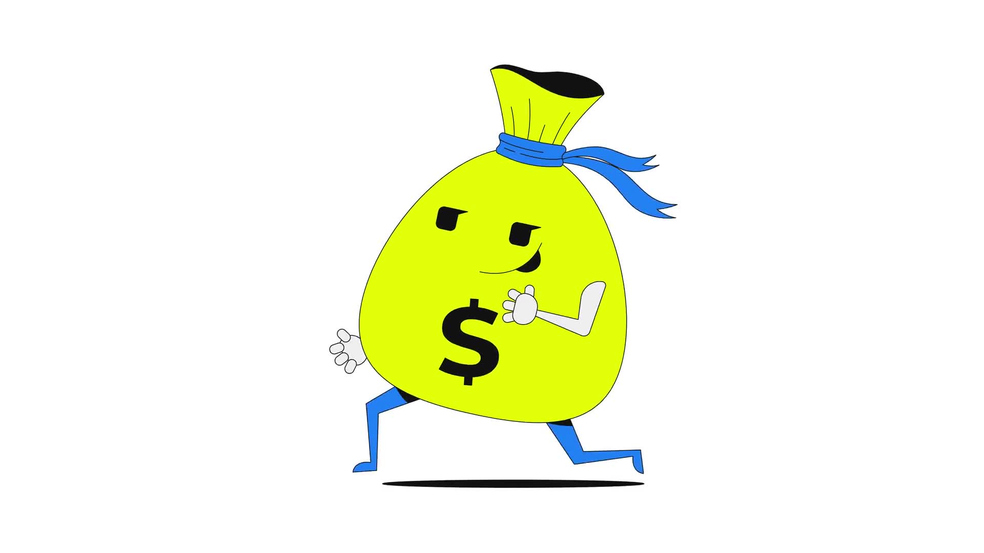 Savings Bag Character Confident Walks