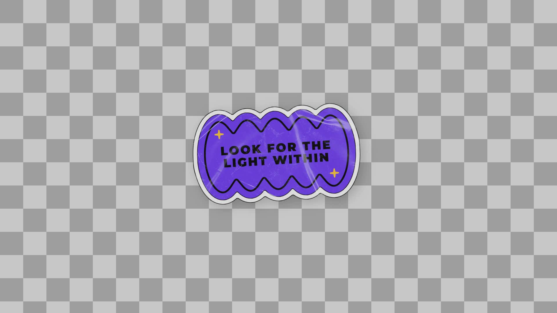 Scalloped Purple Quote Sticker