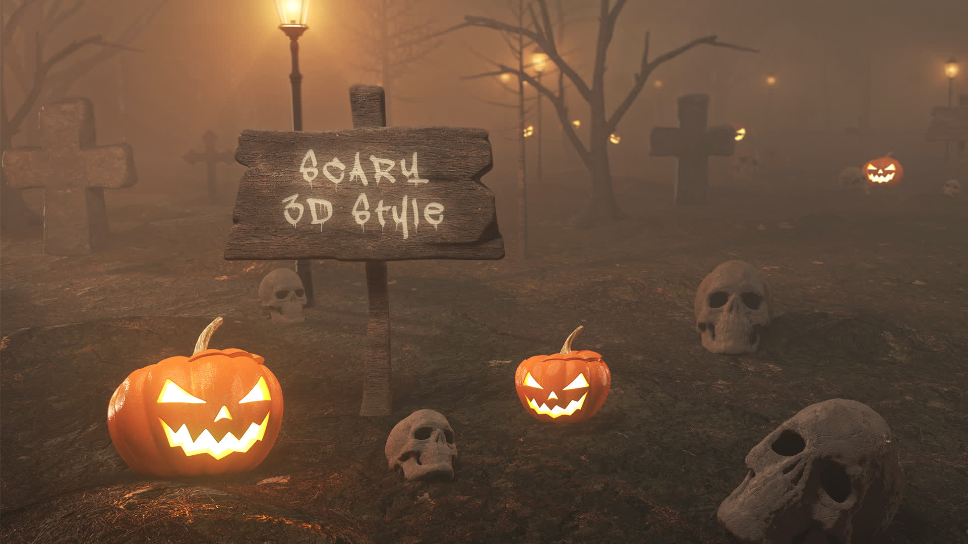 Scary Halloween 3D Logo Intro