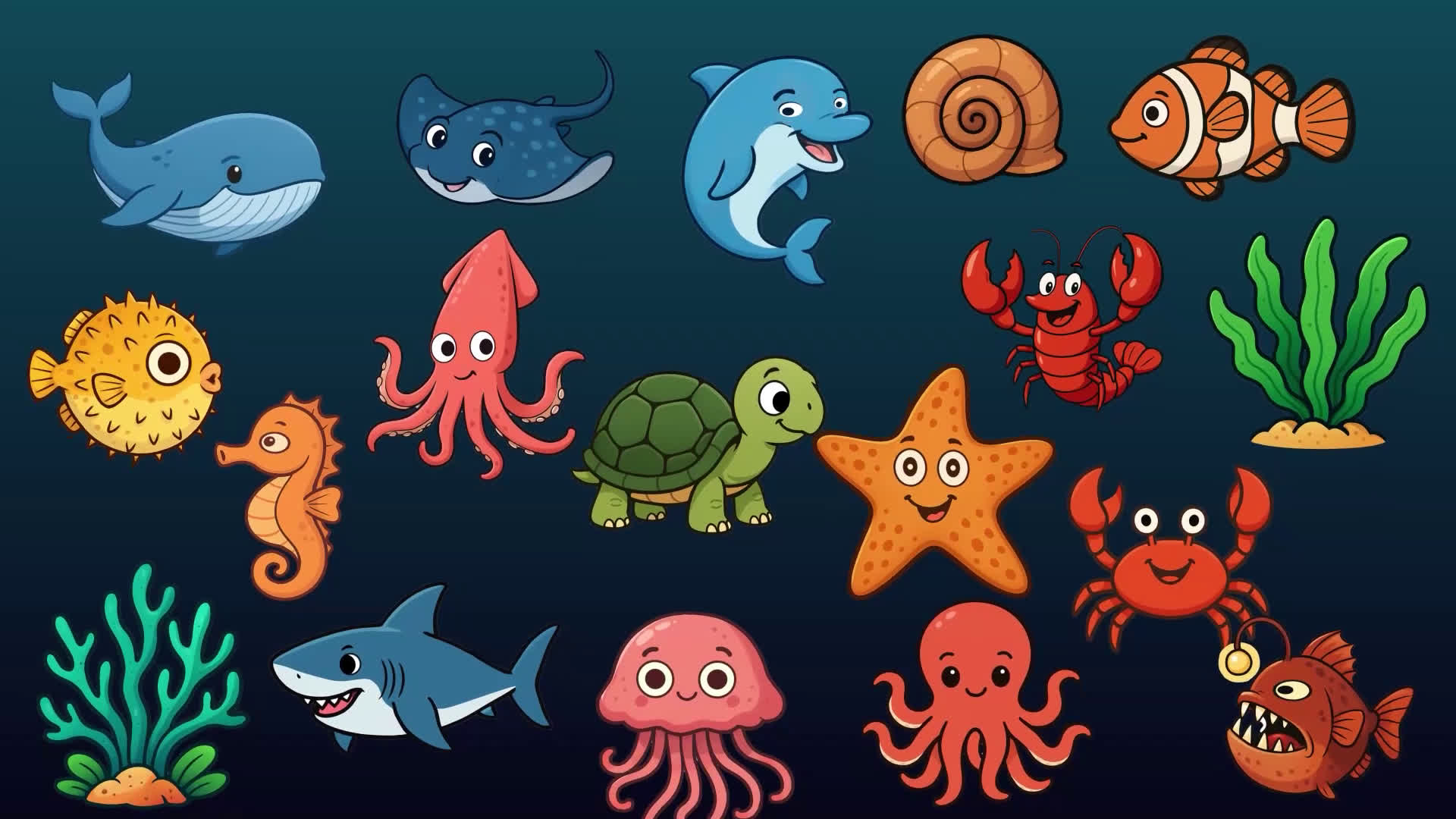 Sea Creatures Sticker
