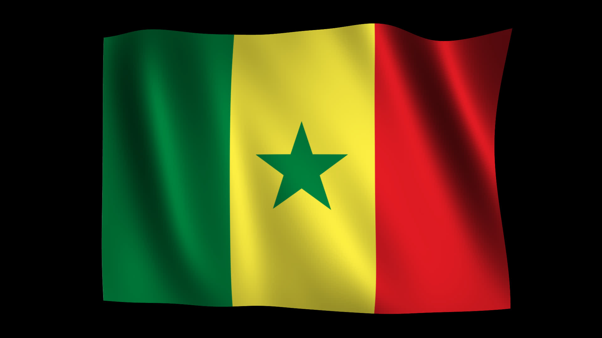 Senegal Flag Waving Animation