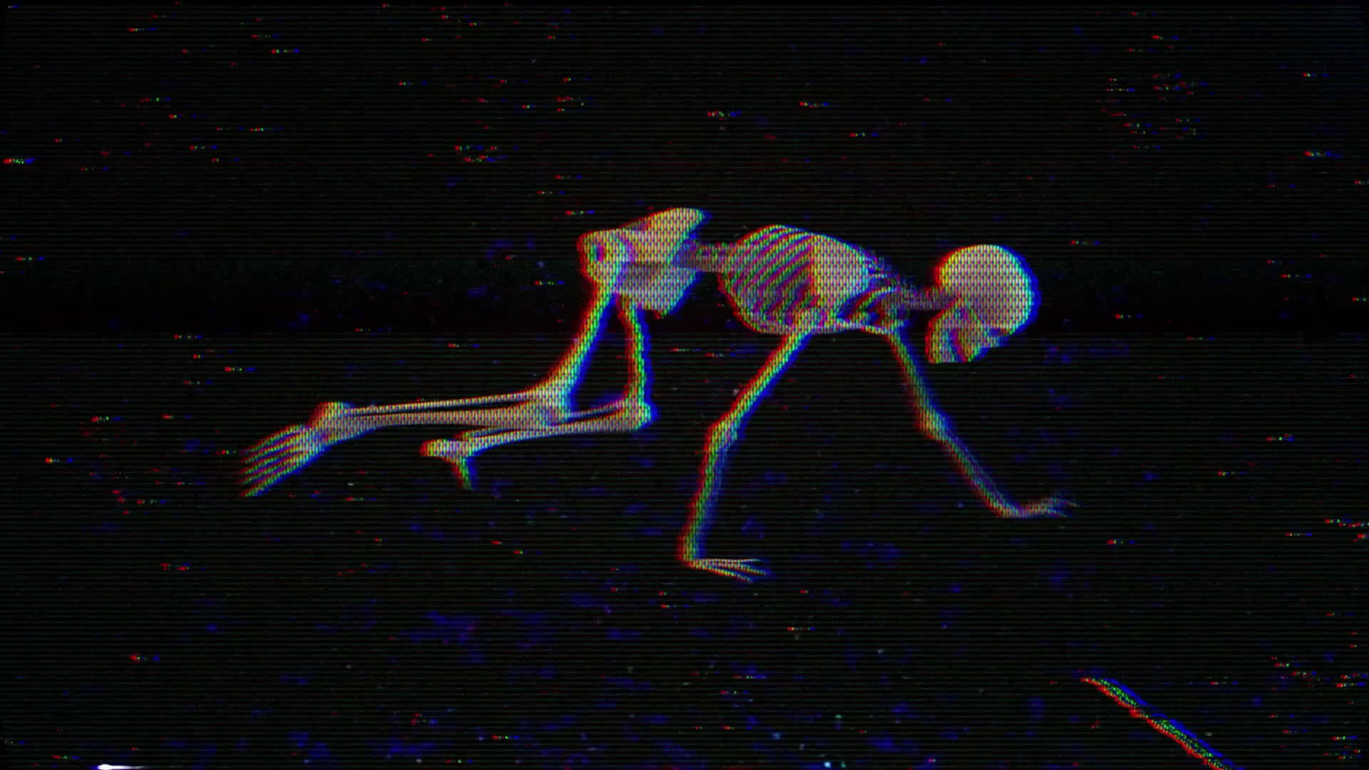 Skeleton Crawl Old VHS Footage