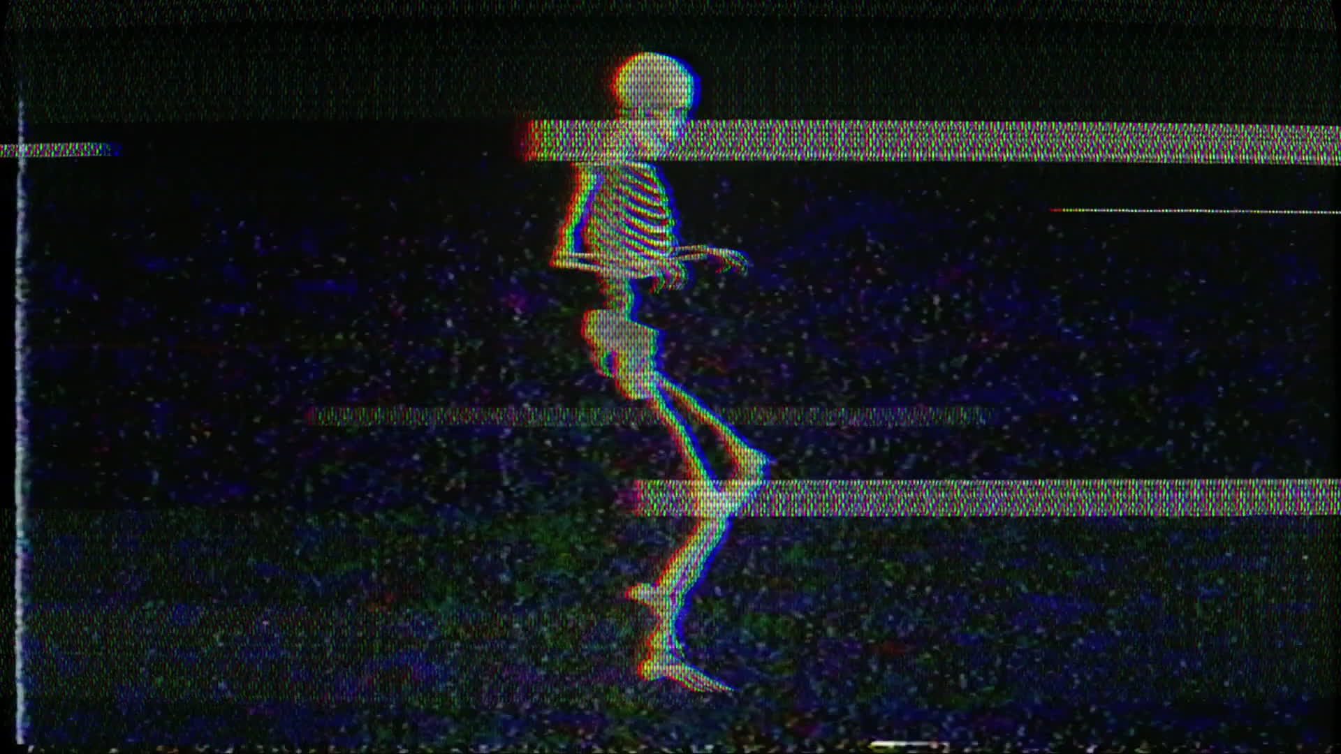 Skeleton Creeping Old VHS Footage
