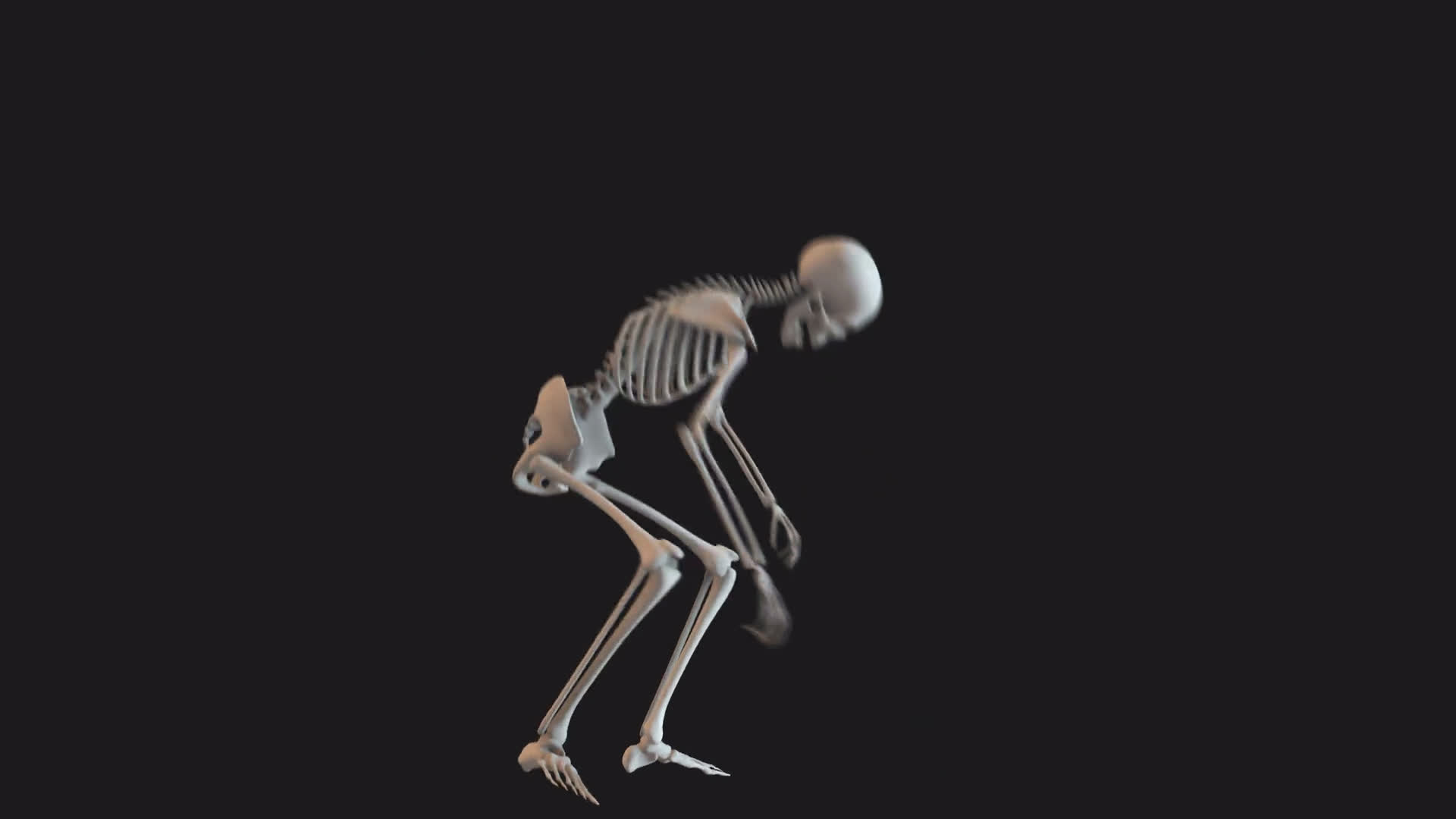 Skeleton Jump Landing Side View