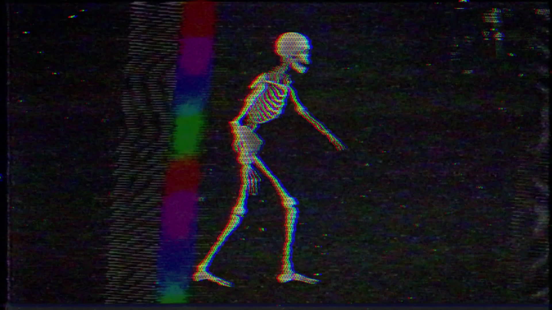 Skeleton Walk Old VHS Footage