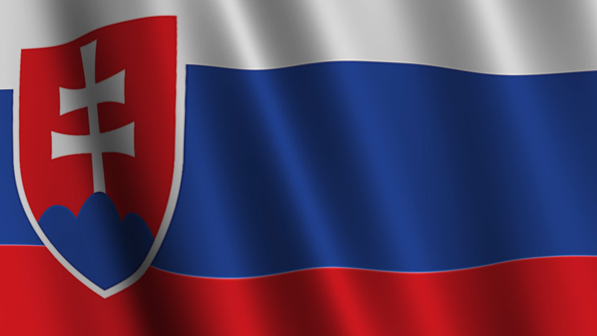 Slovakia Flag Waving Background