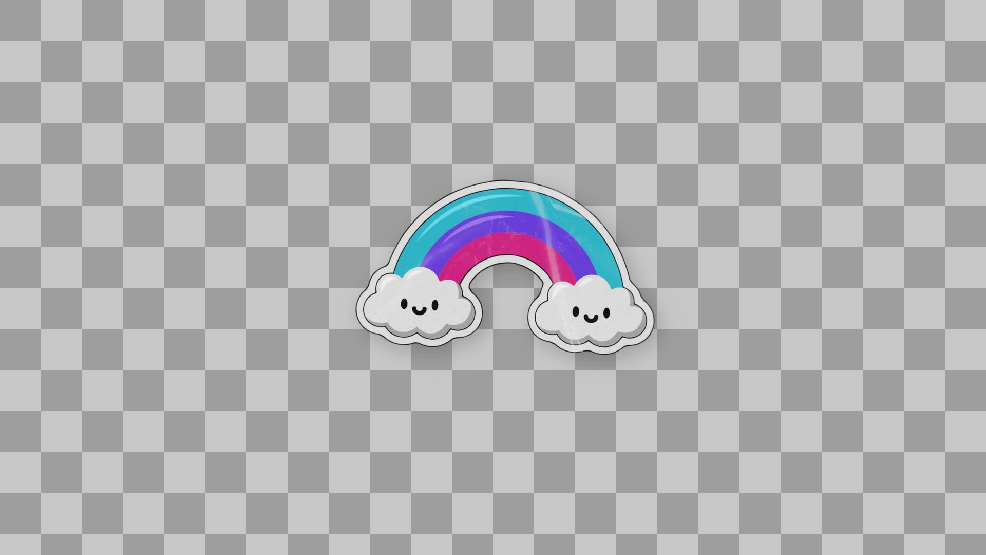 Smiling Cloud Rainbow Sticker