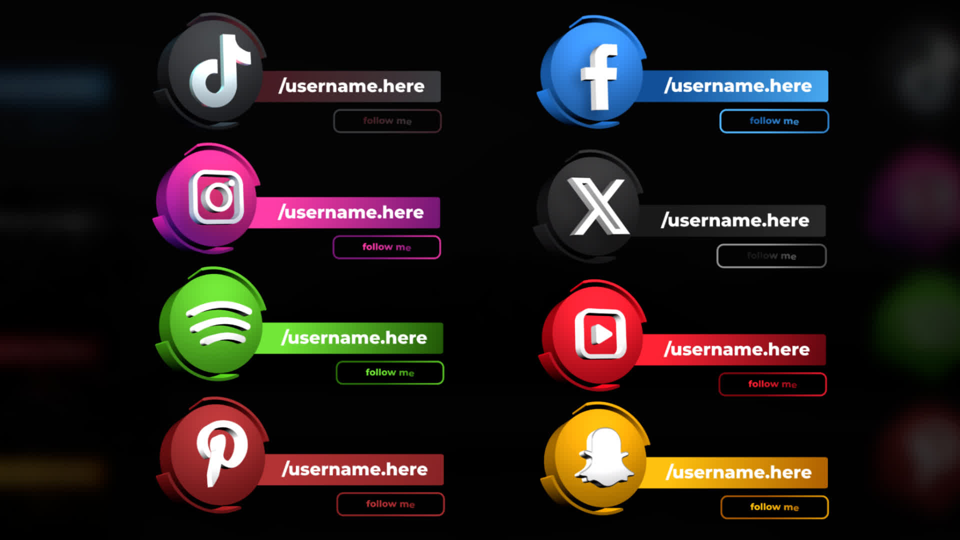 Social Media 3D Lowerthirds