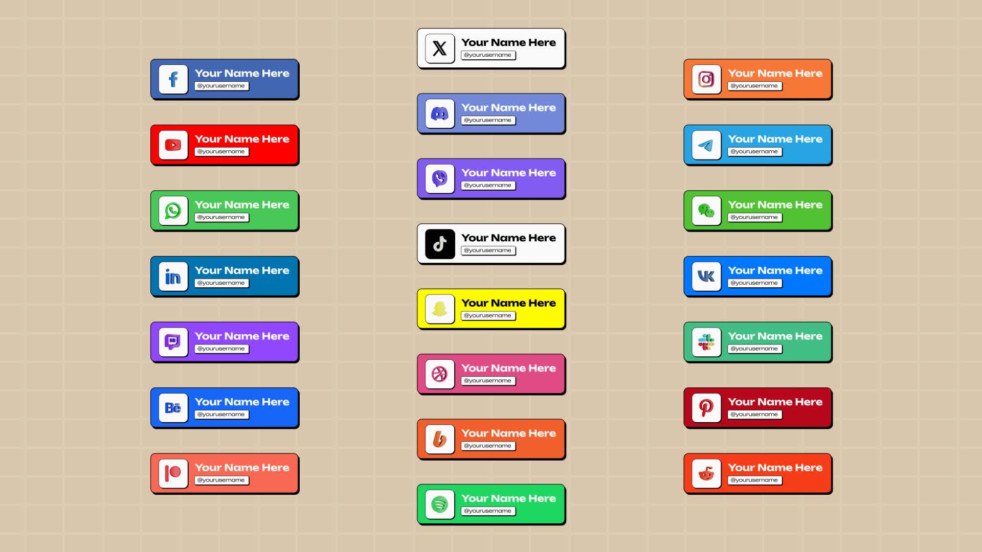 Social Media Lower Thirds Text