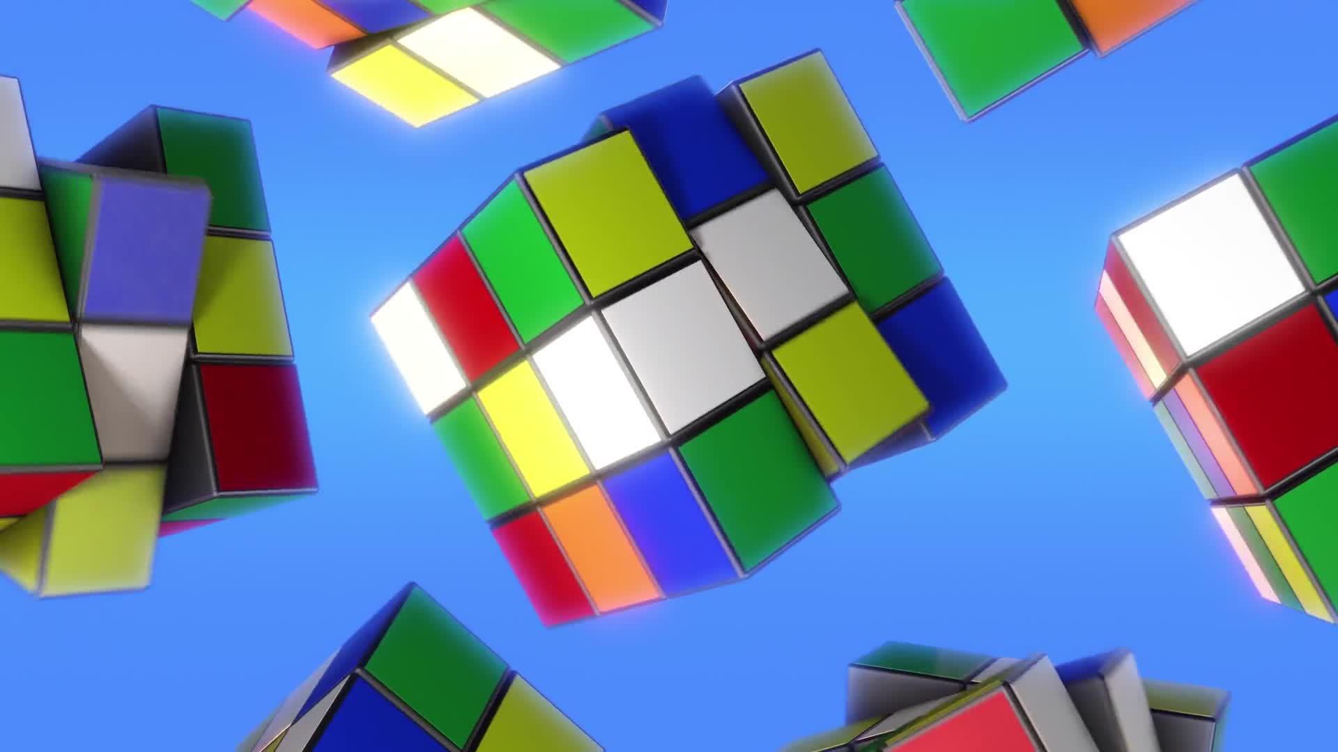 Spinning Rubik's Cubes Background