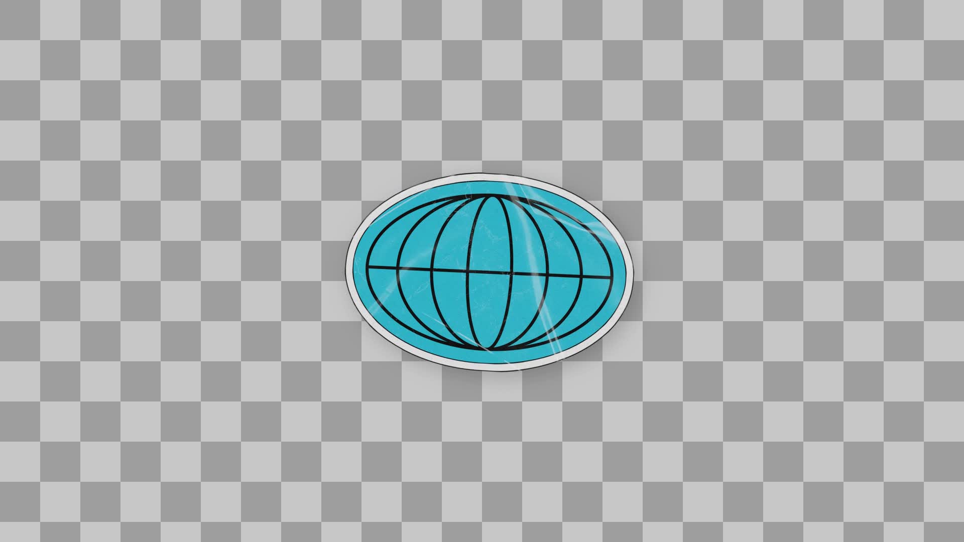 Spinning Teal Globe World Sticker