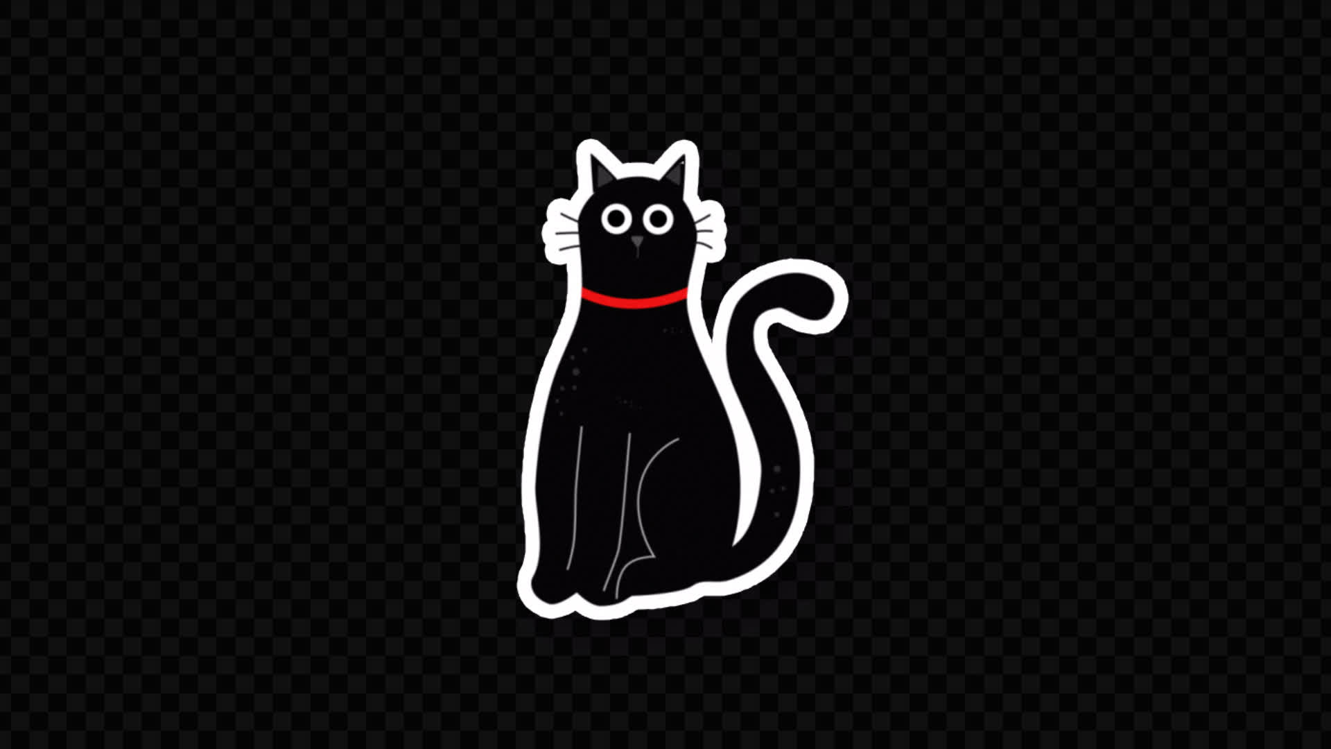Spooky Black Cat Sticker on Alpha