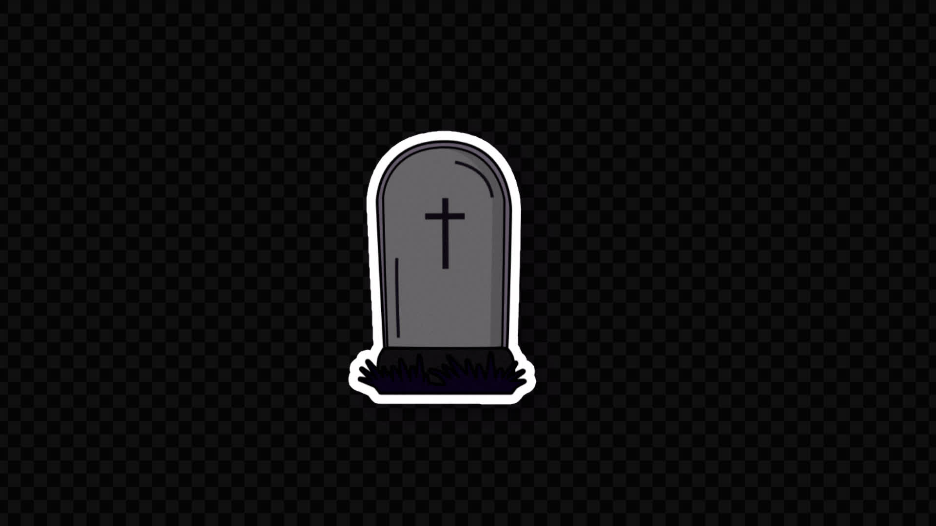 Spooky Grave Sticker on Alpha