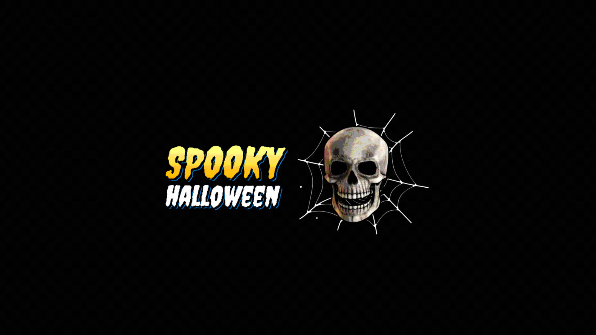 Spooky Halloween Skull Title on Alpha