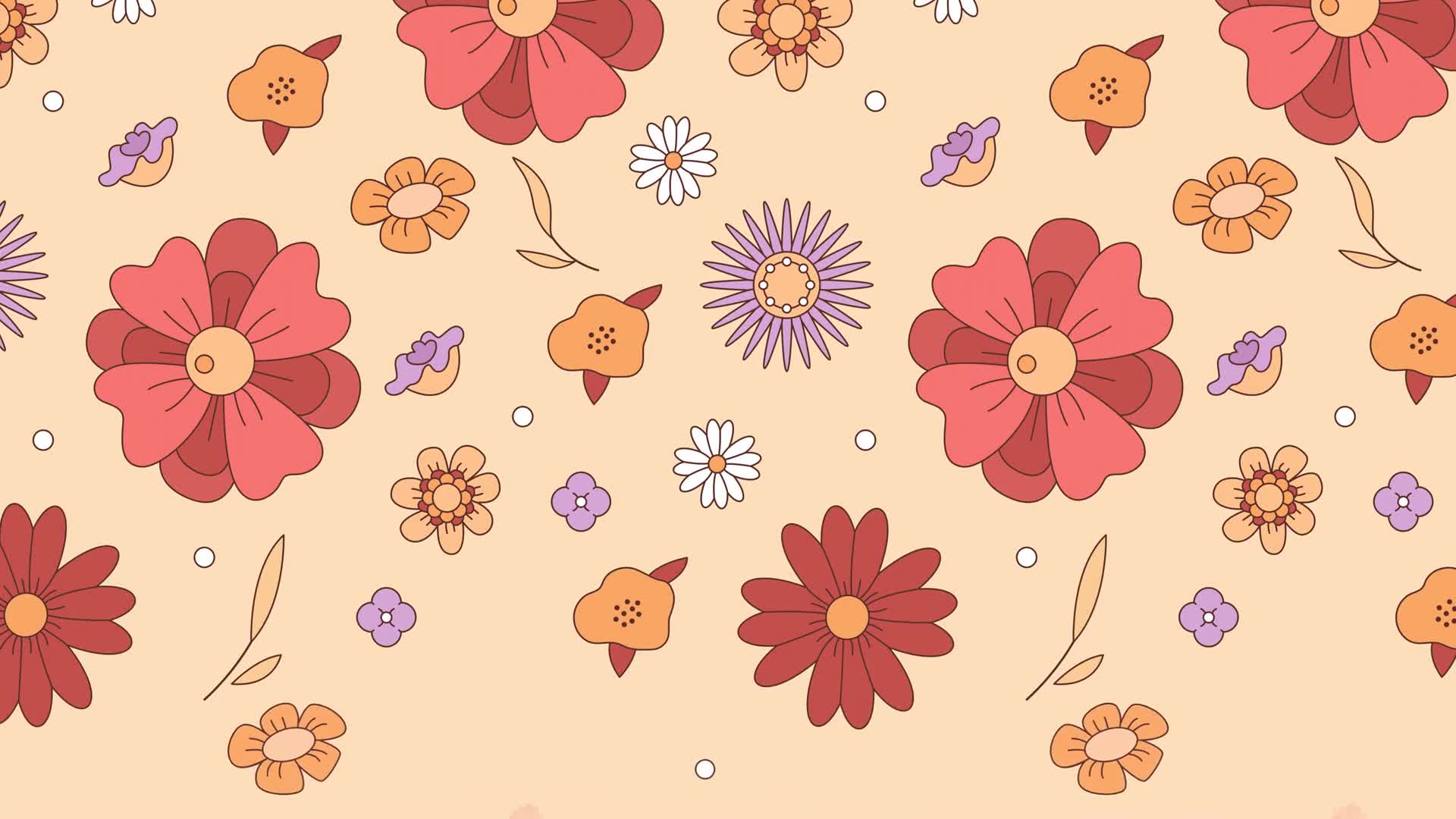 Spring Flowers Growing Background Loop