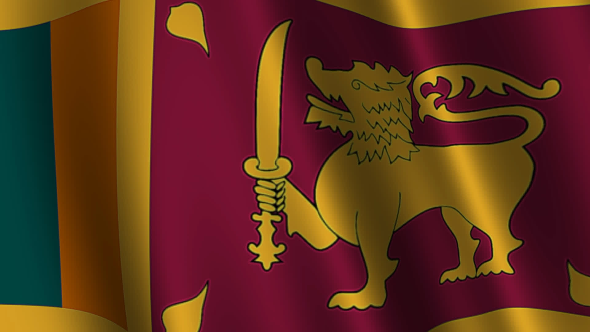 Sri Lanka Flag Waving