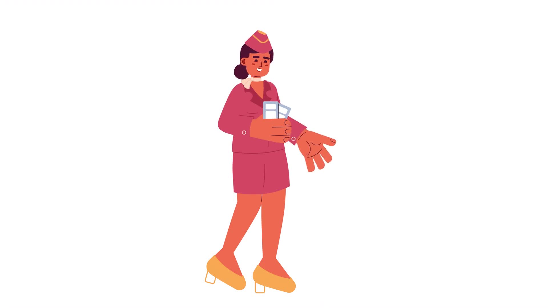 Stewardess Flight Attendant Cartoon Animation