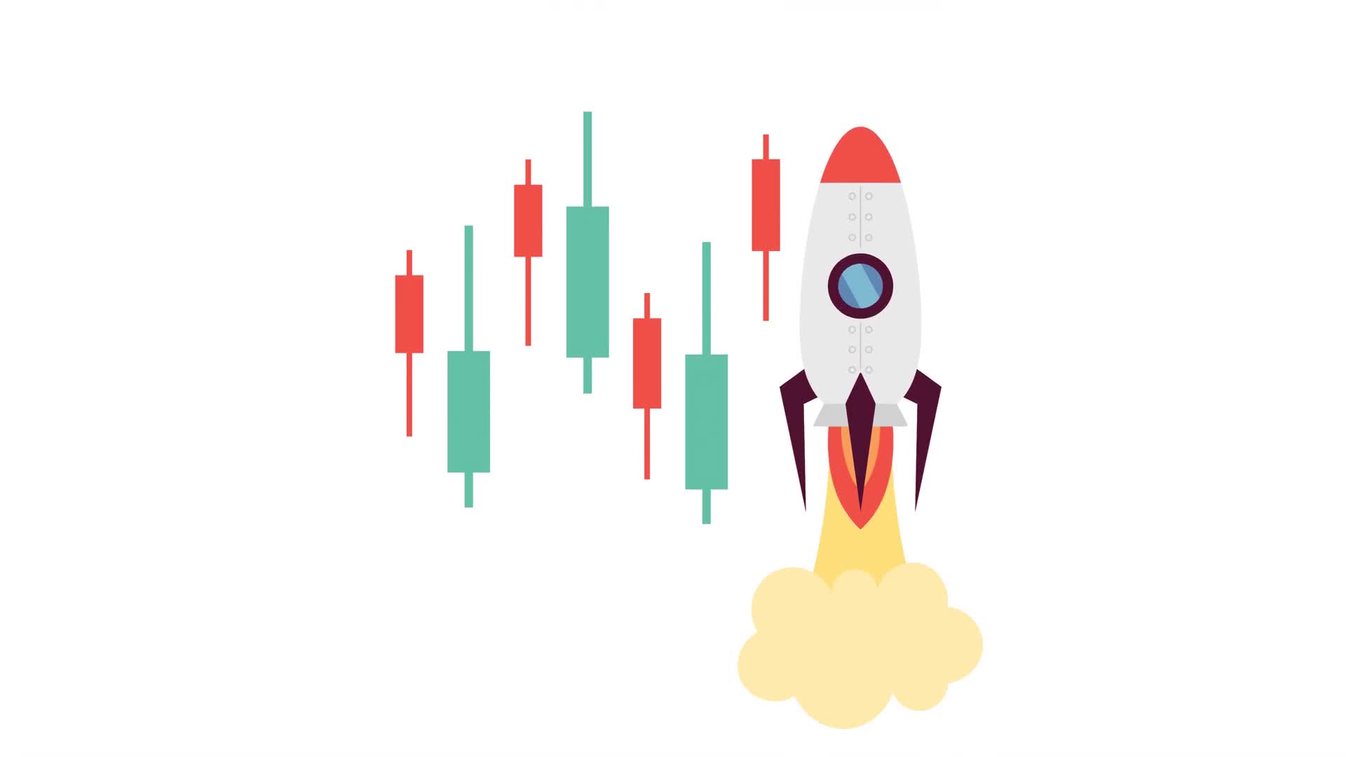 Stock market trends 2D animation