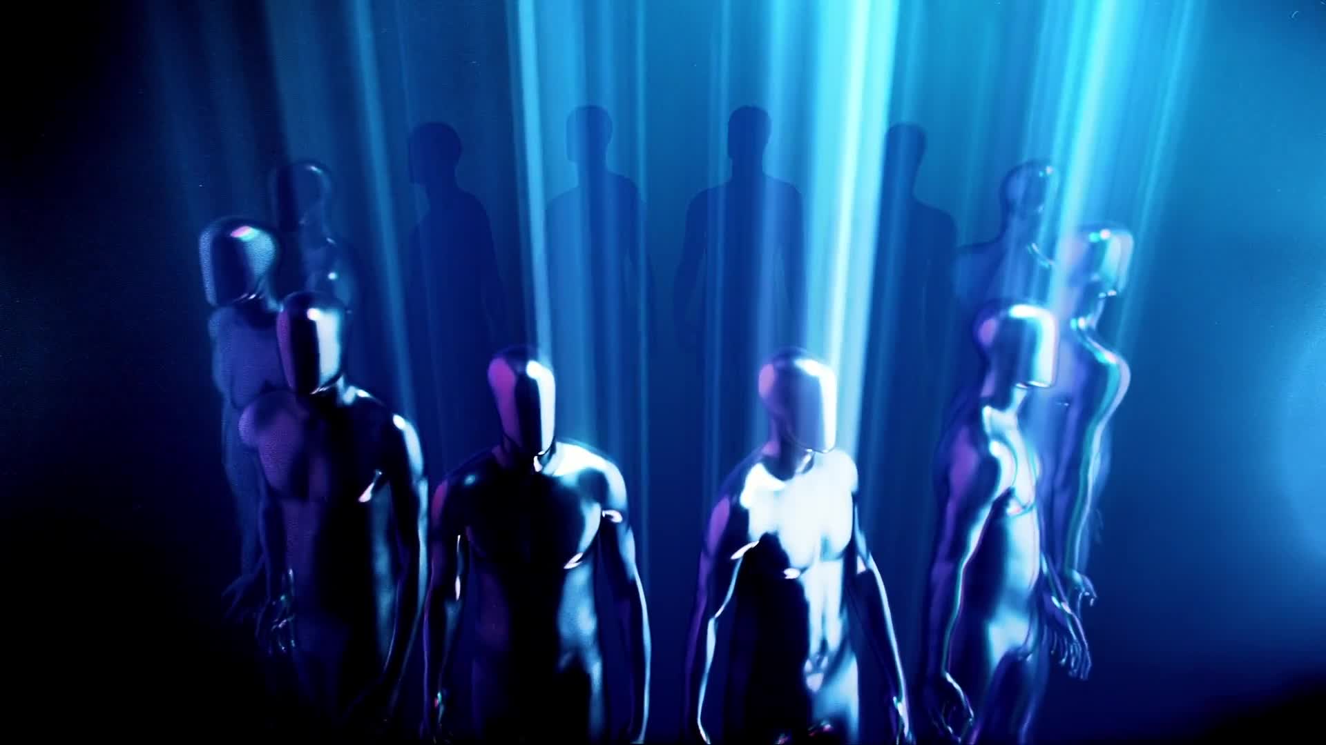 Strange Humanoid Statues Stood In A Circle