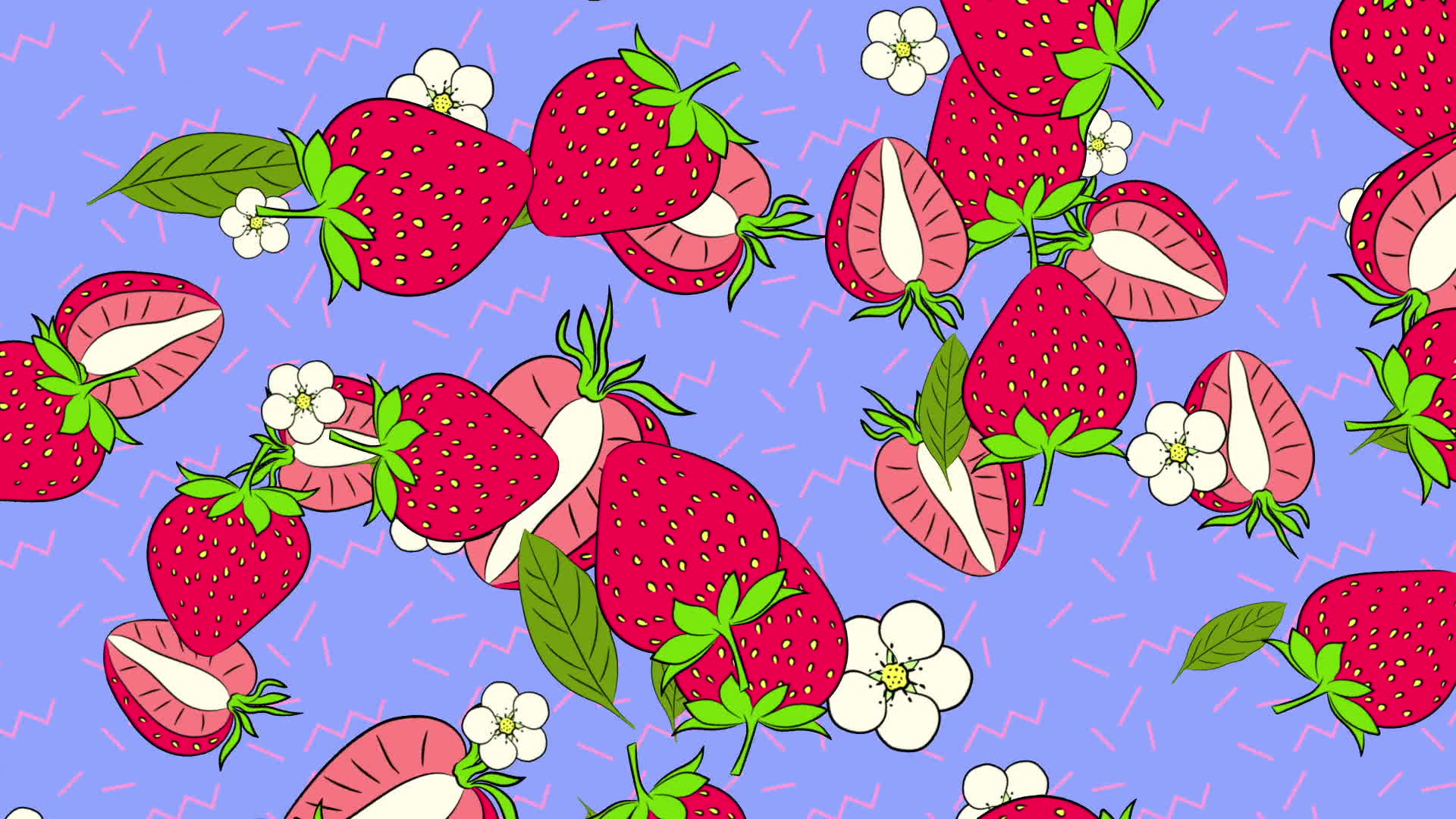 Strawberries On Blue