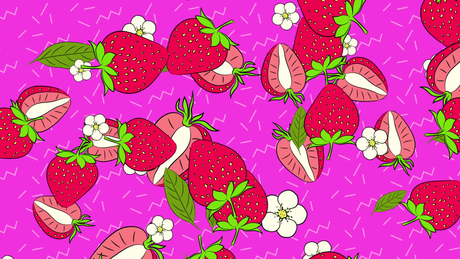 Strawberries On Pink