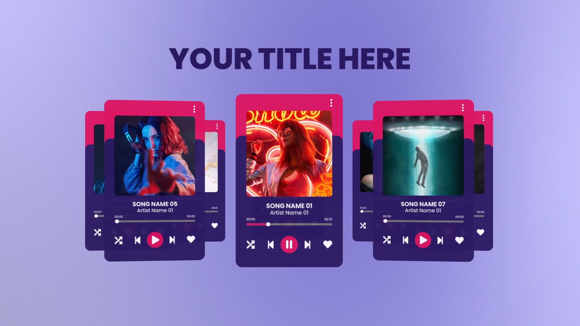 Streaming Music Carousel Playlist Template