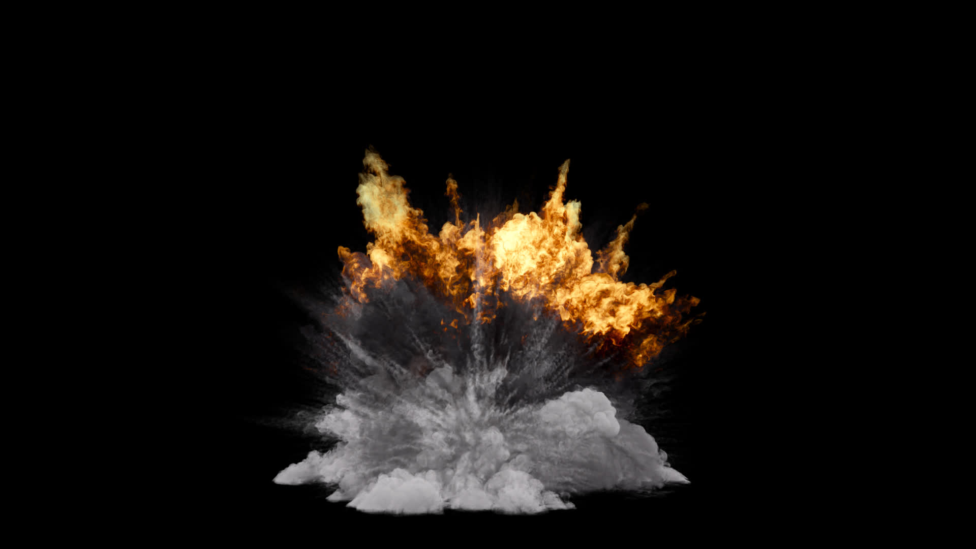 Strong Explosion with Smoke On Alpha