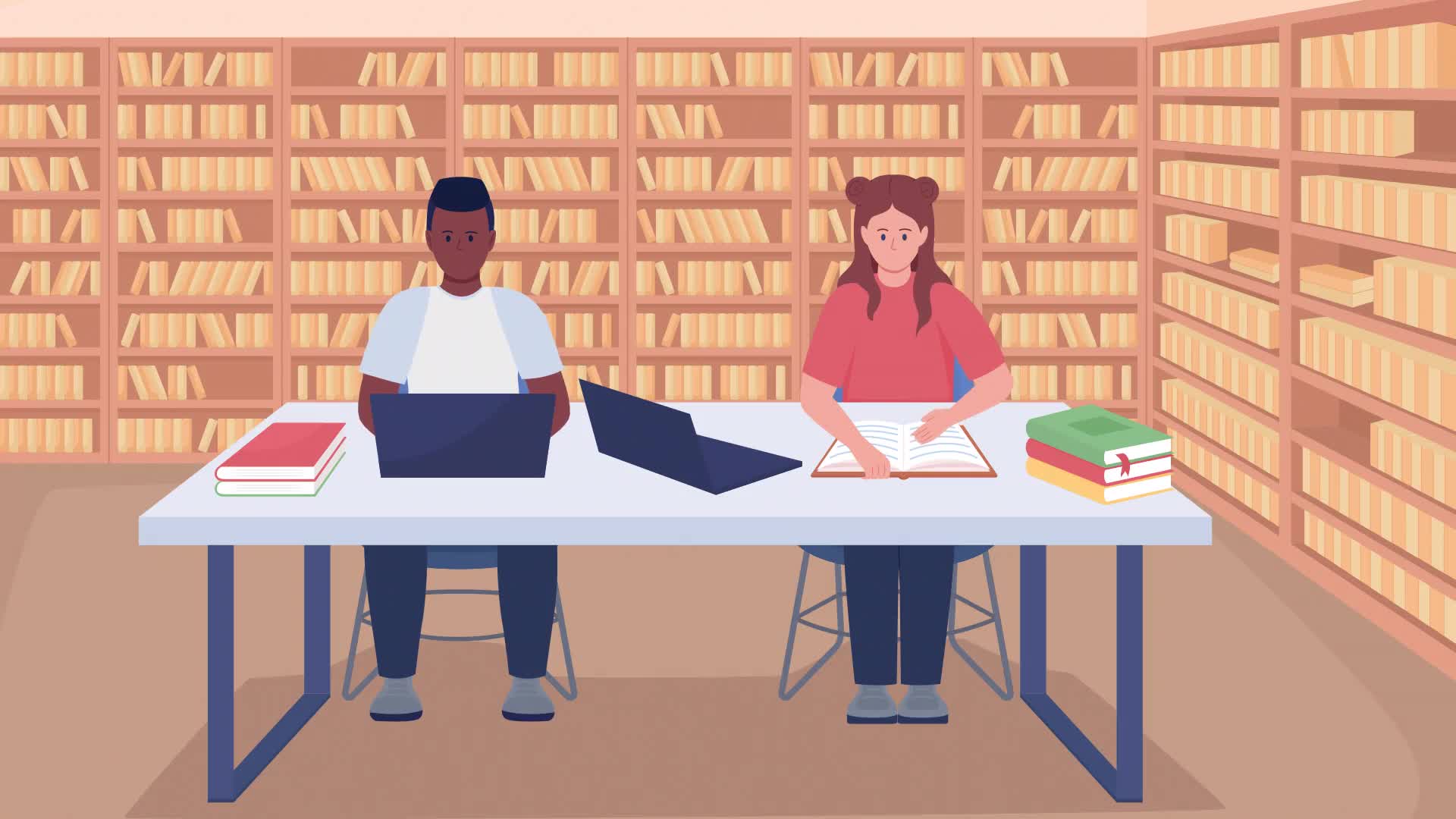Students Study In Library
