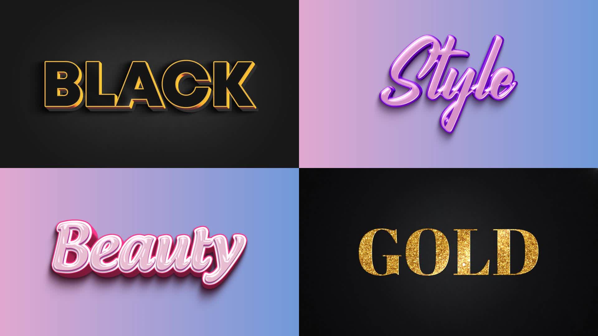 Stylish Feminine Text Style Set