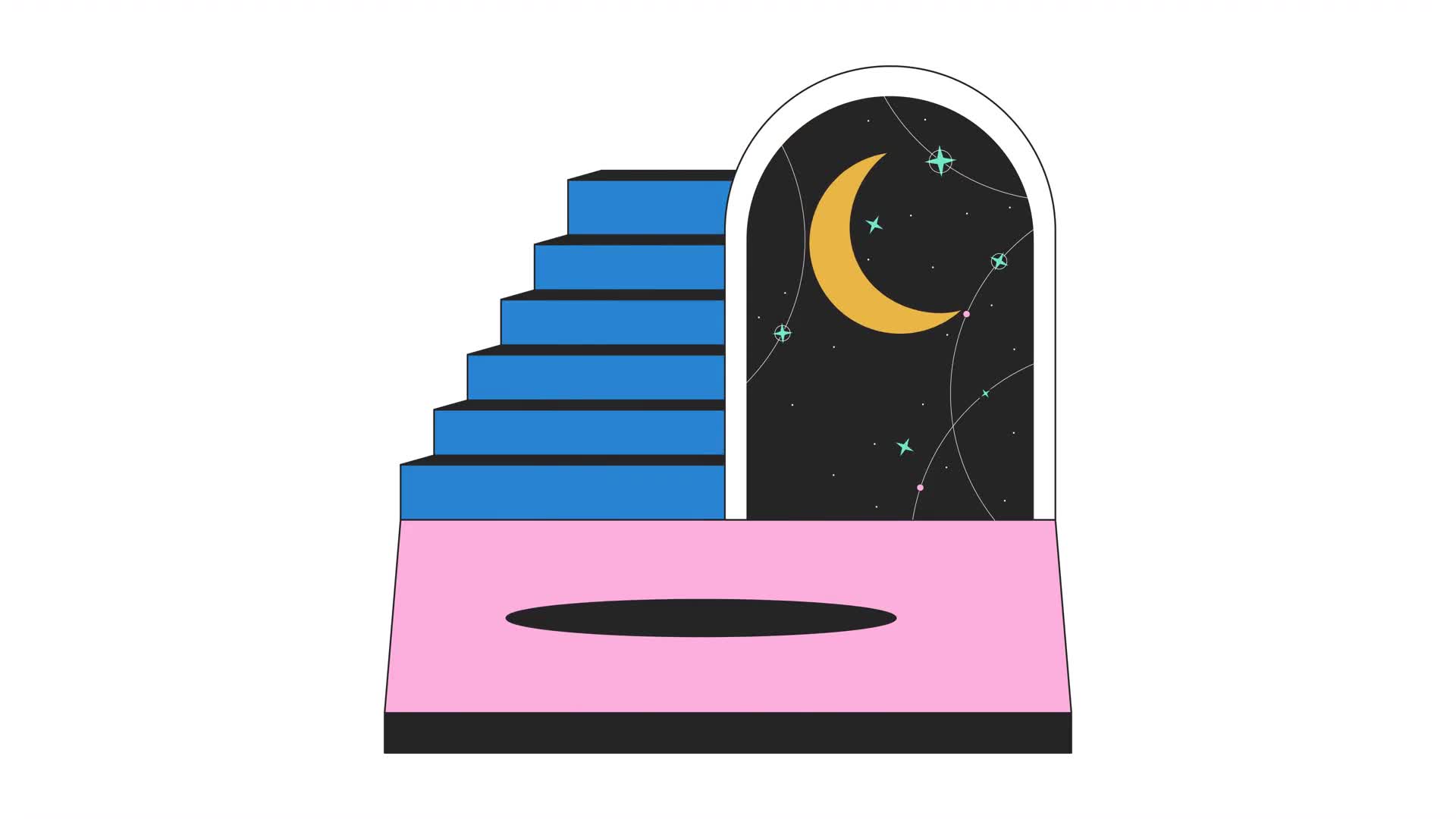 Surreal Moon Illustration On Alpha