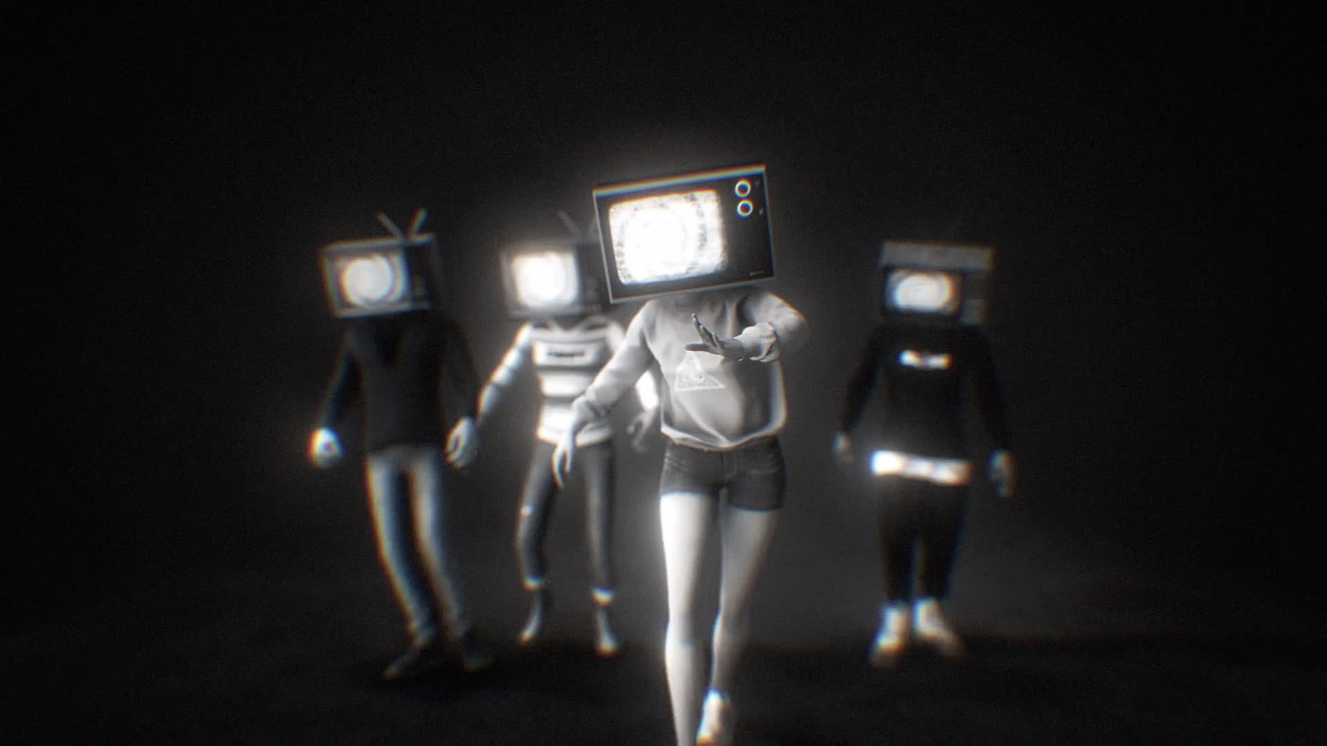 TV Zombies Wide Black And White