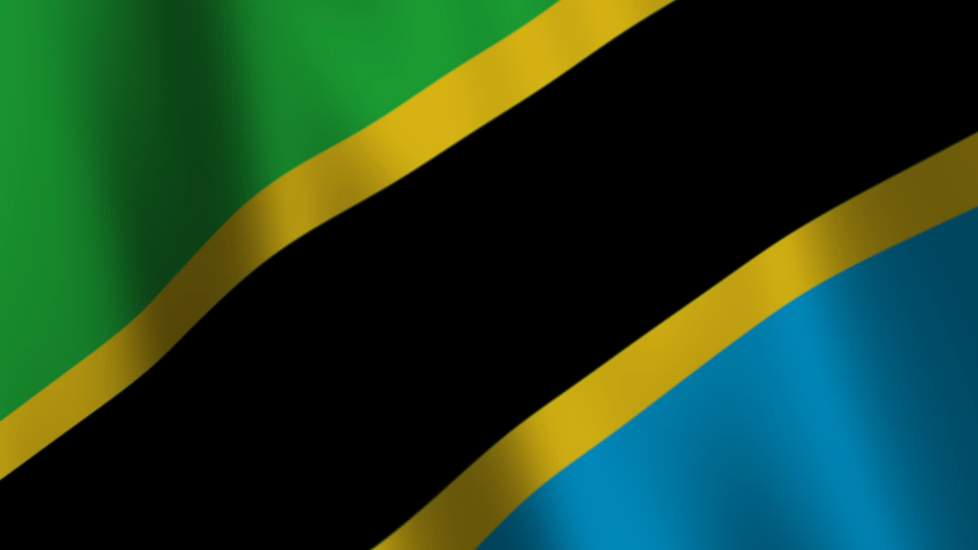 Tanzania National Flag Waving Background