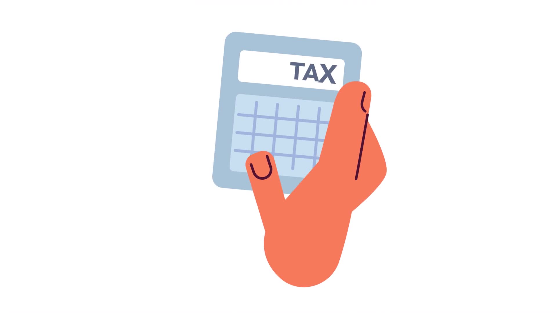 Tax calculating character hand 